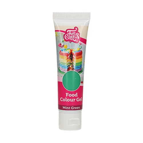 FunCakes Food Colour Gel Mint Green: Hochkonzentrierte Lebensmittelfarbe für Teig, Sahne, Fondant, Marzipan. Einfache Dosierung. Einzelne Tropfen, um lebendige Farben zu erzeugen. Halal. 30 g. von FunCakes