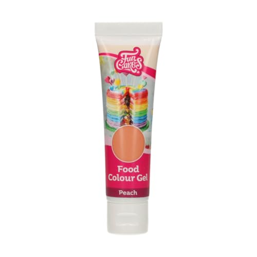 FunCakes Food Colour Gel Peach: Hochkonzentrierte Lebensmittelfarbe für Teig, Sahne, Fondant, Marzipan. Einfache Dosierung. Einzelne Tropfen, um lebendige Farben zu erzeugen. Halal. 30 g. von FunCakes