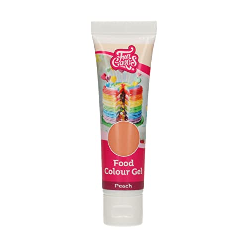 FunCakes Food Colour Gel Pfirsich: Hochkonzentrierte Lebensmittelfarbe für Teig, Sahne, Fondant, Marzipan, Teig. Einfache Dosierung. Einzelne Tropfen, um lebendige Farben zu erzeugen. Halal. 30 g von FunCakes