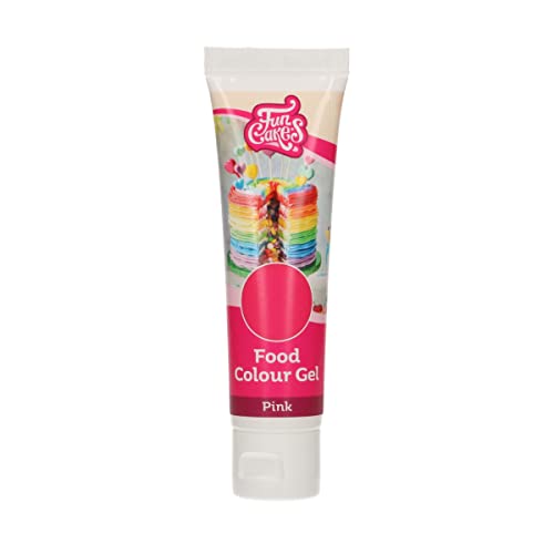 FunCakes Food Colour Gel Rosa: Hochkonzentrierte Lebensmittelfarbe für Teig, Sahne, Fondant, Marzipan, Teig. Einfache Dosierung. Einzelne Tropfen, um lebendige Farben zu erzeugen. Halal. 30 g von FunCakes