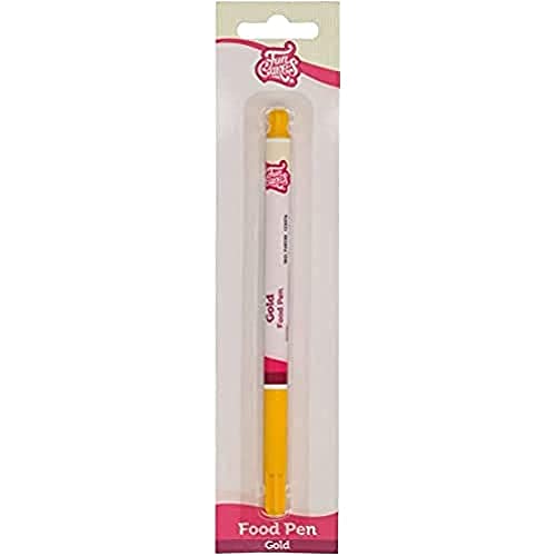 FunCakes Food Pen Gold: Lebensmittelfarbstift mit 100% essbarer Tinte, flexible Spitze für dicke und dünne Linien, ideal für die Personalisierung, schnelle Trocknungszeit, Halal-zertifiziert von FunCakes