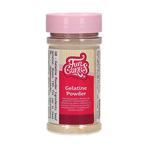 FunCakes Gelatinepulver: Rindergelatine, Bloom 150, geeignet zum Binden von Cremes, Mousse und Pudding, Halal. 60 g. von FunCakes