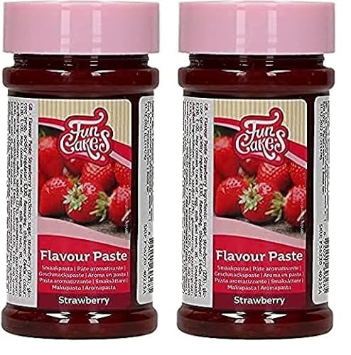 FunCakes Geschmackpaste Erdbeere: Lebensmittelaroma, großartiger Geschmack, perfekt zum Dekorieren von Kuchen, geeignet für Teig und Füllungen. 120 g. (Packung mit 2) von FunCakes