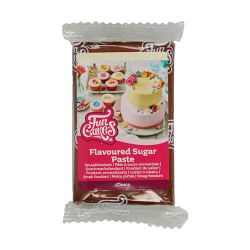 FunCakes Geschmacksfondant Choco: Köstlicher Geschmack, einfach auszurollen, Rollfondant, passende Schokoladenfarbe, perfekt für Kuchen, Cupcakes und Kekse. Halal, koscher und glutenfrei. 250 g von FunCakes