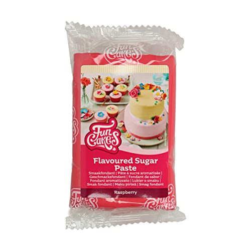 FunCakes Geschmacksfondant Himbeere: Köstlicher Geschmack, einfach auszurollen, Rollfondant, passende rosa Farbe, perfekt für Kuchen, Cupcakes und Kekse. Halal, koscher und glutenfrei. 250 g von FunCakes
