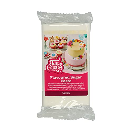 FunCakes Geschmacksfondant Lemon: Köstlicher Geschmack, glatte Textur, einfach auszurollen, Rollfondant, perfekt für Kuchen, Cupcakes und Kekse. Halal, koscher und glutenfrei. 250 g von FunCakes