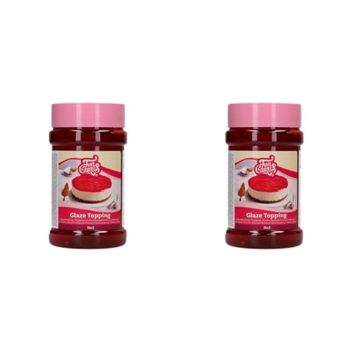 FunCakes Glaze Topping Erdbeere: Cake Topping, großartiger Geschmack, perfekt zum Dekorieren von Kuchen, Dessert Topping. 375 g. (Packung mit 2) von FunCakes