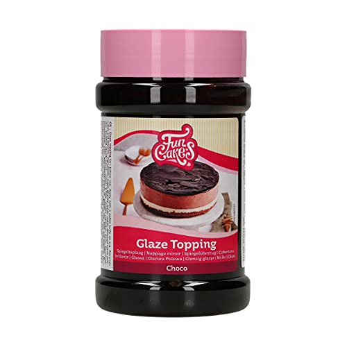 FunCakes Glaze Topping Schoko: Cake Topping, guter Geschmack, perfekt zum Dekorieren von Kuchen, Dessert Topping. 375 g. von FunCakes