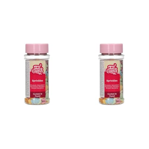 FunCakes Konfetti XL Pastell: Kuchenstreusel, guter Geschmack, perfekt zum Dekorieren von Kuchen, Konfetti-Streusel. 55 g. (Packung mit 2) von FunCakes