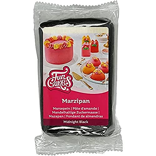 FunCakes Mandelhaltige Zuckermasse (holländisches Marzipan) Midnight Black: Einfach zu verwenden und geschmeidig, perfekt zum Dekorieren von Kuchen, Halal, koscher und glutenfrei. 250 g. von FunCakes