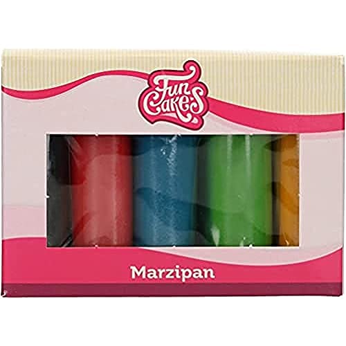 FunCakes Mandelhaltige Zuckermasse (holländisches Marzipan) Multipack Essential Colors: Einfach zu verwenden, perfekt zum Dekorieren von Kuchen. Halal, koscher und glutenfrei. 5 Farben, 5 x 100 g von FunCakes