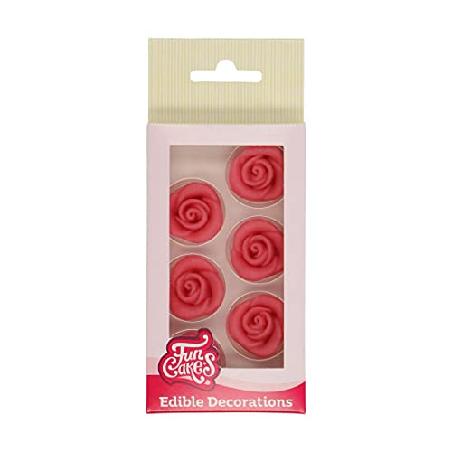 FunCakes Marzipan Dekorationen Rosen Rosa Set/6 von FunCakes