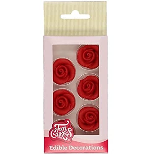 FunCakes Marzipan Dekorationen Rosen Rot Set/6 von FunCakes