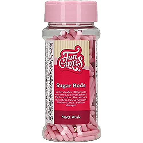 FunCakes Matte Sugar Rods XL Rosa: Kuchenstreusel, toller Geschmack, perfekt zum Dekorieren von Kuchen, Cupcakestreusel 70 g. von FunCakes