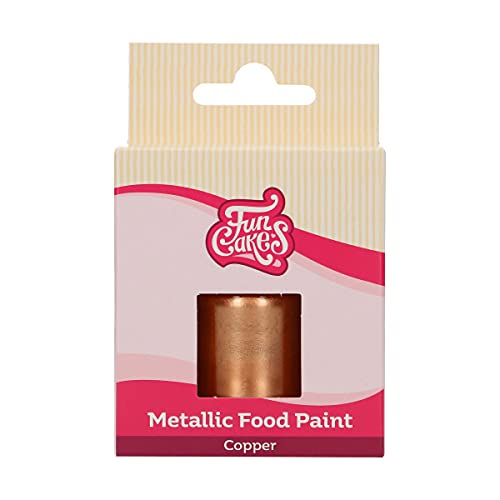 FunCakes Metallic Food Paint Kupfer: Erzeugt metallische Effekte auf Fondant, Marzipan, Royal Icing und Kekse. 100% essbare Lebensmittelfarbe, Halal, geeignet für Vegetarier und Veganer. 30 ml. von FunCakes