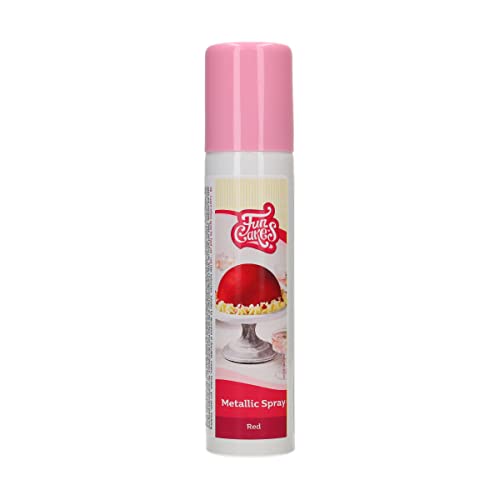 FunCakes Metallic-Spray Rot: Färbespray, Sprühen Sie ganz einfach eine metallische Schicht auf Torten, perfekt für die Tortendekoration 100 ml von FunCakes