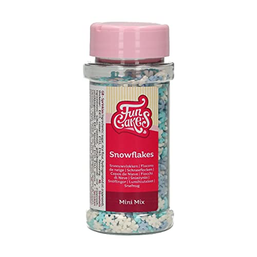 FunCakes Mini Schneeflocken Mix: Kuchenstreusel, guter Geschmack, perfekt zum Dekorieren von Kuchen, Schneeflockenstreusel. 50 g. von FunCakes