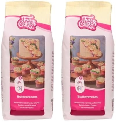 FunCakes Mix für Buttercreme: Einfach zu verwenden, cremig, perfekt zum Dekorieren, Abdecken und Füllen von Kuchen, Belag auf Cupcakes, Halal., 1 kg (Packung mit 2) von FunCakes