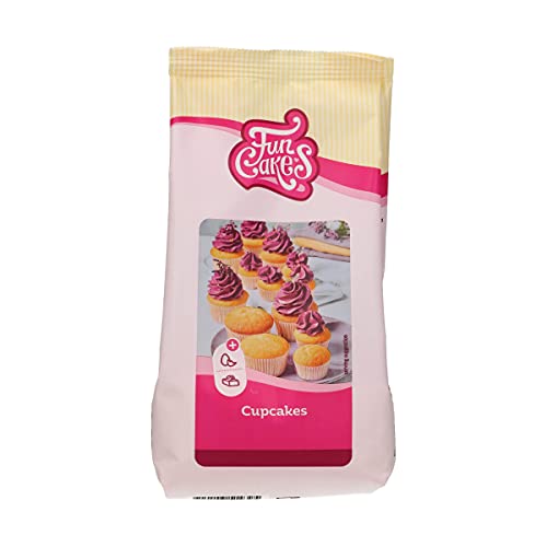 FunCakes Mix für Cupcakes: Einfach zu verwenden, perfekt gleichmäßige Cupcakes, Mini Cupcakes oder Laibkuchen, Vanillegeschmack, Konditorqualität, Halal., 500 g von FunCakes