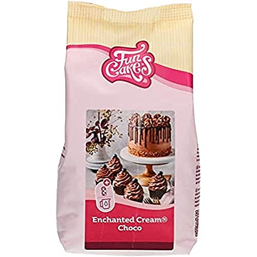 FunCakes Mix für Enchanted Cream® Choco: Einfach zu verwendende, sehr leichte und flauschige Schokoladencreme, perfekt zum Füllen und Abdecken von Kuchen oder als Belag für Cupcakes. 450 g. von FunCakes