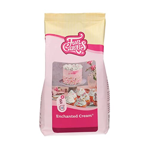 FunCakes Mix für Enchanted Cream®: Einfach zu verwendende, sehr leichte und flauschige schneeweiße Creme, perfekt zum Füllen und Abdecken von Kuchen oder als Belag für Cupcakes, Halal ,450 g(1er Pack) von FunCakes
