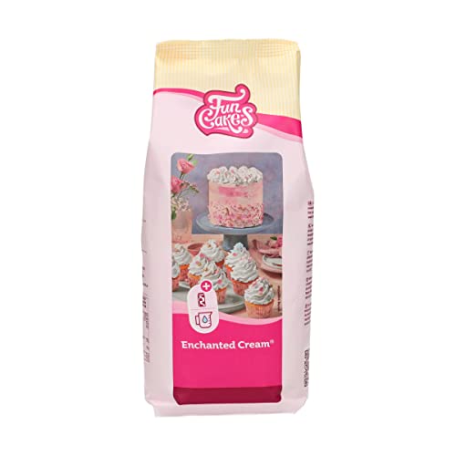 FunCakes Mix für Enchanted Cream®: Einfach zu verwendende, sehr leichte und flauschige schneeweiße Creme, perfekt zum Füllen und Abdecken von Kuchen oder als Belag für Cupcakes, Halal., 900 g von FunCakes