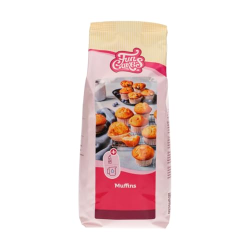 FunCakes Mix für Muffins, Backen Sie einfach köstliche Muffins, perfekte amerikanische Muffins, geeignet für die Herstellung von Blaubeermuffins oder Schokoladensplitter-Muffins, Halal., 1 kg von FunCakes