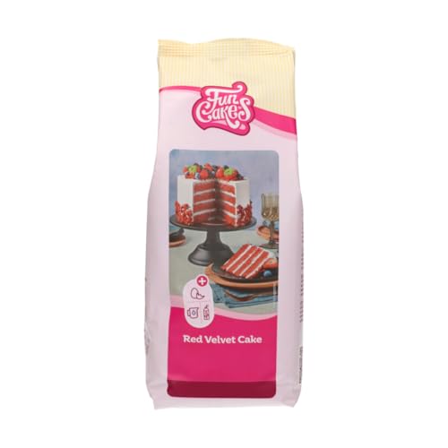 FunCakes Mix für Red Velvet Cake - Einfach zu verwendender Backmischung, schön weicher und flauschiger Kuchen mit leichtem Schokoladengeschmack - 1 Kg von FunCakes