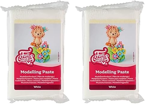 FunCakes Modellierpaste Weiß: Perfekt zum Modellieren von Figuren, Cake Topper und Rüschen. Stark, glatt und geschmeidig. Halal, koscher und glutenfrei. 250 g. (Packung mit 2) von FunCakes