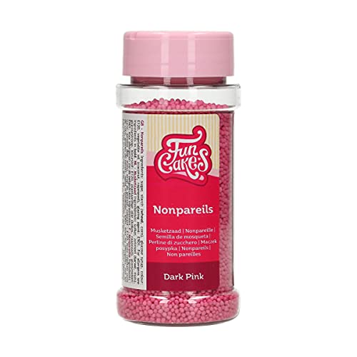 FunCakes Nonpareils Dunkel Rosa: Kuchenstreusel, großartiger Geschmack, perfekt zum Dekorieren von Kuchen. 80 g. von FunCakes