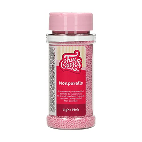 FunCakes Nonpareils Hell Rosa: Kuchenstreusel, großartiger Geschmack, perfekt zum Dekorieren von Kuchen. 80 g. von FunCakes