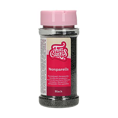 FunCakes Nonpareils Schwarz: Kuchenstreusel, großartiger Geschmack, perfekt zum Dekorieren von Kuchen. 80 g. von FunCakes