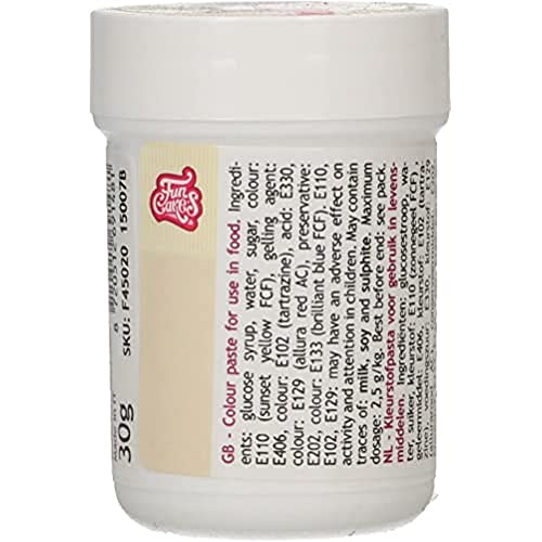 FunCakes Pastenfarbe Elfenbein; Konzentrierte Lebensmittelfarbe für Teig, Sahne, Fondant, Marzipan, Teig, Modellier- und Blütenpaste. Halal und koscher. 30 g FunCakes Pastenfarbe Elfenbein; Konzentrierte Lebensmittelfarbe für Teig, Sahne, Fondant, Marzipan, Teig, Modellier- und Blütenpaste. Halal und koscher. 30 g von FunCakes