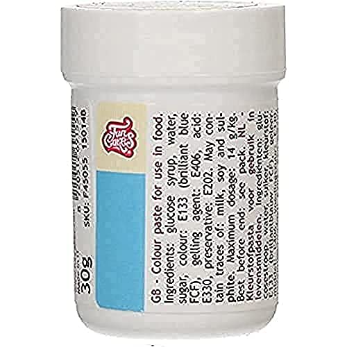 FunCakes Pastenfarbe Himmelblau; Konzentrierte Lebensmittelfarbe für Teig, Sahne, Fondant, Marzipan, Teig, Modellier- und Blütenpaste. Halal und koscher. 30 g FunCakes Pastenfarbe Himmelblau; Konzentrierte Lebensmittelfarbe für Teig, Sahne, Fondant, Marzipan, Teig, Modellier- und Blütenpaste. Halal und koscher. 30 g von FunCakes