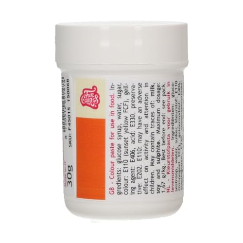 FunCakes Pastenfarbe Orange; Konzentrierte Lebensmittelfarbe für Teig, Sahne, Fondant, Marzipan, Teig, Modellier- und Blütenpaste. Halal und koscher. 30 g FunCakes Pastenfarbe Orange; Konzentrierte Lebensmittelfarbe für Teig, Sahne, Fondant, Marzipan, Teig, Modellier- und Blütenpaste. Halal und koscher. 30 g von FunCakes