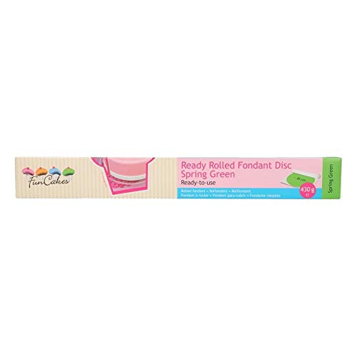 FunCakes Ready Rolled Fondant Disc Spring Green, Grün: Vanillegeschmack, Bereits Ausgerollt, Sehr Einfach, Perfekt zum Dekorieren von Torten, Halal, Koscher und Glutenfrei. 36cm Durchmesser, 3mm, 430g FunCakes Ready Rolled Fondant Disc Spring Green, Grün: Vanillegeschmack, Bereits Ausgerollt, Sehr Einfach, Perfekt zum Dekorieren von Torten, Halal, Koscher und Glutenfrei. 36cm Durchmesser, 3mm, 430g von FunCakes