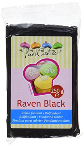 FunCakes Fondant - Raven Black 1er Pack (1 x 250 g) schwarz von FunCakes