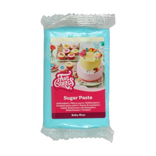 FunCakes Rollfondant Baby Blue: Einfach zu verwenden, glatt, flexibel, weich und biegsam, perfekt zum Dekorieren von Kuchen, halal, koscher und glutenfrei, 250 g von FunCakes