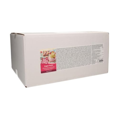 FunCakes Rollfondant Bright White: Einfach zu verwenden, glatt, flexibel, weich und biegsam, perfekt zum Dekorieren von Kuchen, halal, koscher und glutenfrei. 12,5 kg (5 x 2,5 kg) von FunCakes