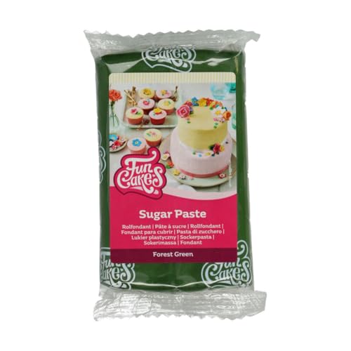 FunCakes Rollfondant Forest Green: Einfach zu verwenden, glatt, flexibel, weich und biegsam, perfekt zum Dekorieren von Kuchen, halal, koscher und glutenfrei, 250 g von FunCakes