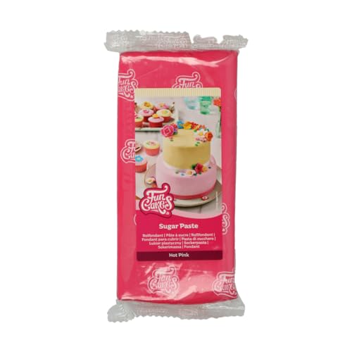 FunCakes Rollfondant Hot Pink: Einfach zu verwenden, glatt, flexibel, weich und biegsam, perfekt zum Dekorieren von Kuchen. Gluten-frei. 1 kg von FunCakes