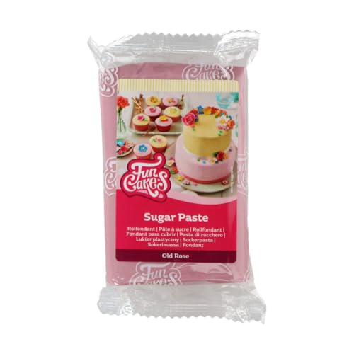 FunCakes Rollfondant Old Rose, einfach zu verwenden, glatt, flexibel, weich und biegsam, perfekt zum Verzieren von Torten, halal, koscher und glutenfrei, 250 g Packung mit 1 von FunCakes