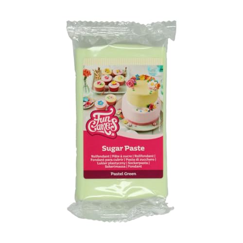 FunCakes Rollfondant Pastel Green: Einfach zu verwenden, glatt, flexibel, weich und biegsam, perfekt zum Dekorieren von Kuchen, halal, koscher und glutenfrei, 250 g von FunCakes