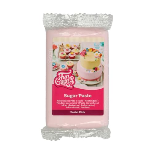 FunCakes Rollfondant Pastellrosa: Einfach zu verwenden, glatt, flexibel, weich und biegsam, perfekt zum Dekorieren von Kuchen, halal, koscher und glutenfrei, 250 g von FunCakes