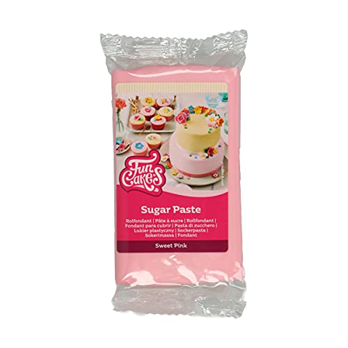 FunCakes Rollfondant Sweet Pink: Einfach zu verwenden, glatt, flexibel, weich und biegsam, perfekt zum Dekorieren von Kuchen, halal, koscher und glutenfrei, 250 g von FunCakes