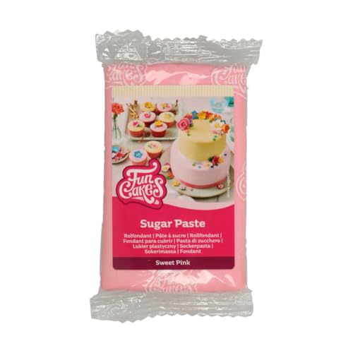 FunCakes Rollfondant Sweet Pink: Einfach zu verwenden, glatt, flexibel, weich und biegsam, perfekt zum Dekorieren von Kuchen, halal, koscher und glutenfrei, 250 g von FunCakes