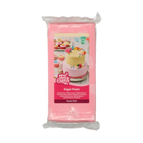 FunCakes Rollfondant Sweet Pink: Einfach zu verwenden, glatt, flexibel, weich und biegsam, perfekt zum Dekorieren von Kuchen, halal, koscher und glutenfrei. 1 kg von FunCakes