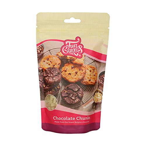 FunCakes Schokoladen Chunks Weiß: köstliche, stabile Schokoladenchips zum Backen von Kuchen, Cupcakes, Muffins oder Keksen, hergestellt aus echter belgischer Schokolade, Halal. 350 g. FunCakes Schokoladen Chunks Weiß: köstliche, stabile Schokoladenchips zum Backen von Kuchen, Cupcakes, Muffins oder Keksen, hergestellt aus echter belgischer Schokolade, Halal. 350 g. von FunCakes
