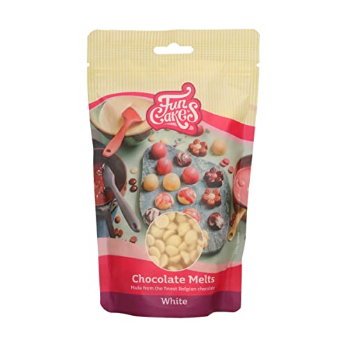 FunCakes Schokoladen Melts Weiß: Schmelzende Schokolade für süße Bonbons, Tropfen, Glasur, Kuchendekorationen, Drip. Einfaches Schmelzen in der Mikrowelle oder Wasserbad, Halal. 350 g. FunCakes Schokoladen Melts Weiß: Schmelzende Schokolade für süße Bonbons, Tropfen, Glasur, Kuchendekorationen, Drip. Einfaches Schmelzen in der Mikrowelle oder Wasserbad, Halal. 350 g. von FunCakes