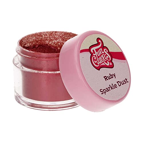 FunCakes Sparkle Dust Ruby: Glänzendes funkelndes Farbpulver für Lebensmittel, zur Kuchendekoration, Halal-zertifiziert von FunCakes